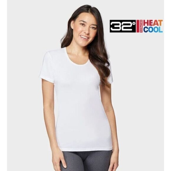 32degrees Women's Scoop Neck Short Sleeve Tees Cool Fitted T-shirt‎ - Picture 1 of 8